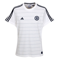Adidas Chelsea Style T-Shirt - White-Silver/Dark Navy.