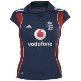 Adidas ECB Official 2008 adidas England Cricket One Day International Shirt - New Navy/Collegiate Red - Womens - Size 8 X/Small