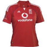 Adidas ECB Official 2008 adidas England Cricket Twenty20 Shirt - Collegiate Red/New Navy/White - Womens - Size 14 Large