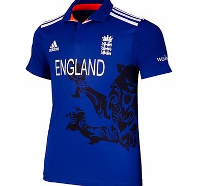 Adidas England Cricket ODI Shirt - Kids Royal Blue S10539