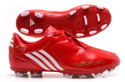 Adidas F10i TRX FG Football Boots Scarlet Red Youths
