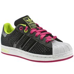 Adidas Female Adidas Superstar 2 Leather Upper in Black and Pink