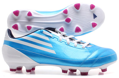 Adidas F10 TRX FG Football Boots Cyan/White Kids