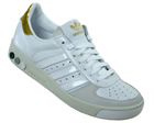Adidas G.S White/Gold Leather Trainers