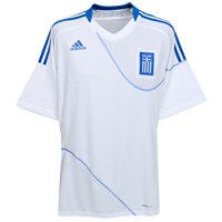 Greece Home Shirt 2009/10 - White/Satellite.