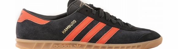 Adidas Hamburg Black/Orange Suede Trainers