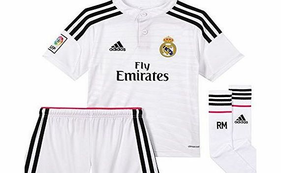 Kids Real Madrid Home Kit 2014 2015 Mini Football Shirt Top Shorts Pants
