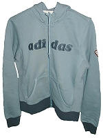 Adidas Linear Ladies Hooded Sweat Grey Size 12