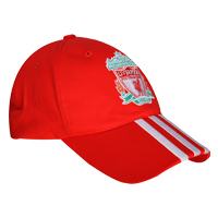 Adidas Liverpool 3 Stripe Cap - Red/White.