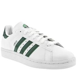 Adidas Male Campus Leather Upper in White and Green