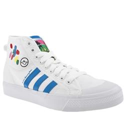 Adidas Male Nizza Hi Fabric Upper in White and Pl Blue