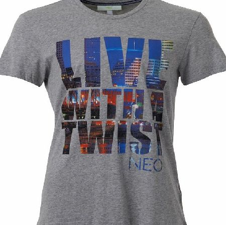adidas Neo Mens Graphic T-Shirt Medium Grey