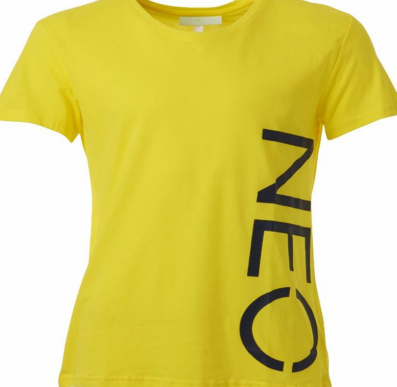 adidas Neo Mens Logo T-Shirt Yellow/Navy