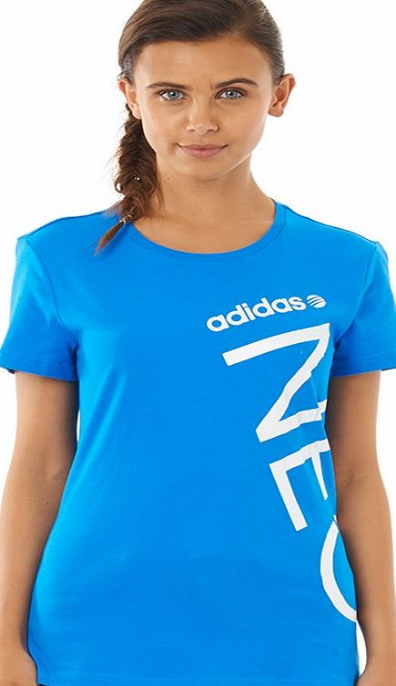 adidas Neo Womens Logo T-Shirt Blue