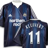 Adidas Newcastle United Away Shirt - 2004 - 2005 with Kluivert 11 printing.