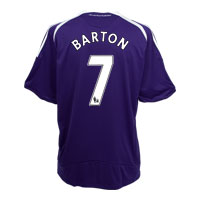 Newcastle United Away Shirt 2008/09 with Barton