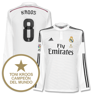 Adidas Real Madrid Home L/S Kroos Shirt 2014 2015 Inc