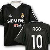 Adidas Real Madrid Kids Away Shirt - 2004 - 2005 with Figo 10 printing.