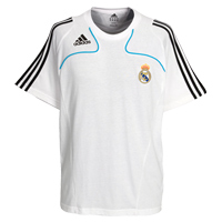 Adidas Real Madrid T-Shirt - White/Pure Cyan - Kids.