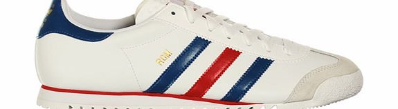 Rom White/Blue/Red Leather Trainers