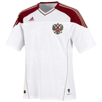 Adidas Russia Away Shirt 2010/11 - White/Cardinal.