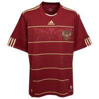 Adidas Russia Home Shirt 2009/10 - Cardinal/Met Gold.