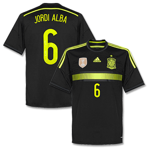 Adidas Spain Away Jordi Alba Shirt 2014 2015