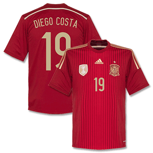 Adidas Spain Home Diego Costa Shirt 2014 2015