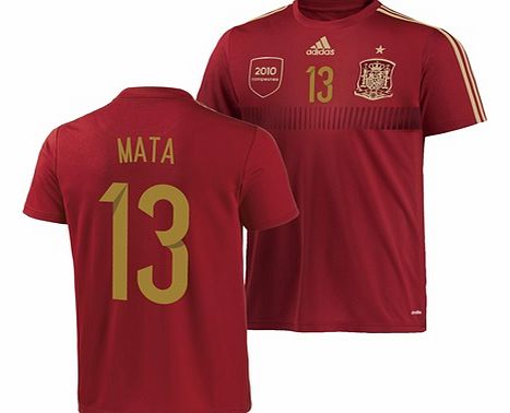 Adidas Spain Home Replica T-shirt with Mata 13 printing