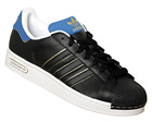 Adidas Superstar 2 Black/Blue Leather Trainers