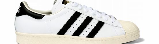 Adidas Superstar 80s White/Black Leather Trainers