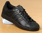 Adidas Superstar Black/Black Leather Trainer