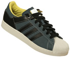 Adidas Superstar Grey/Black Material Trainers