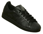 Adidas Superstar II Black/Black Leather Trainers