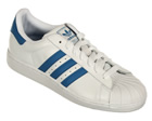 Adidas Superstar II White/Blue Leather Trainers