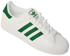 Adidas Superstar II White/Green Leather Trainers