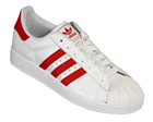 Adidas Superstar II White/Red Leather Trainers