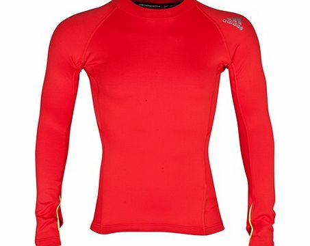 Adidas TechFit Hollow Mock Base Layer Top Red