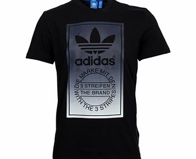 Adidas Tongue Label Fade Black Printed T-Shirt