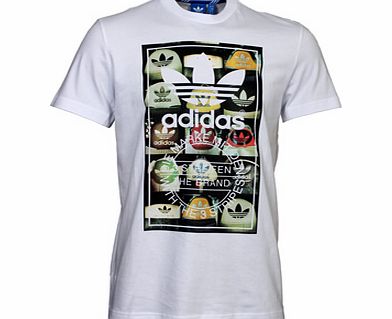 Adidas Tongue Label White Printed T-Shirt