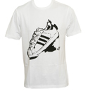 White T-Shirt with Black Printed Trainer Design