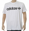 Adidas White T-Shirt with Printed Black Logo