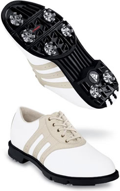 Womens adiWear 3 Stripe White/Bone Golf Shoe