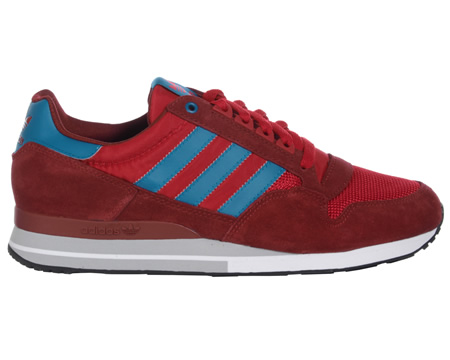 ZX 500 Red/Maroon Suede & Mesh Trainers