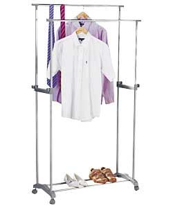 Adjustable Double Clothes Tidy Rail with Shoe