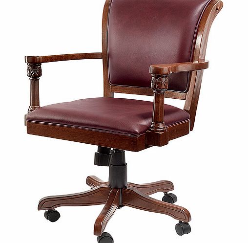 Italian Leather Office Chair - Burgundy