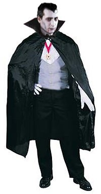 Adult Cape 45 inches Black with Collar