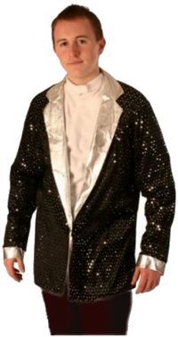 Adult Costume: Bingo Jacket (Black/Silver)