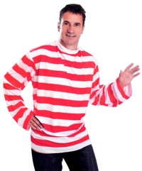 Adult Striped Shirt - Red/White (wide stripe)