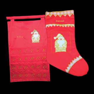 Calendar and Stocking Red/Gold